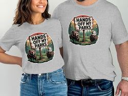 Hands Off My Parks Bear Eagle Design T-Shirt Product