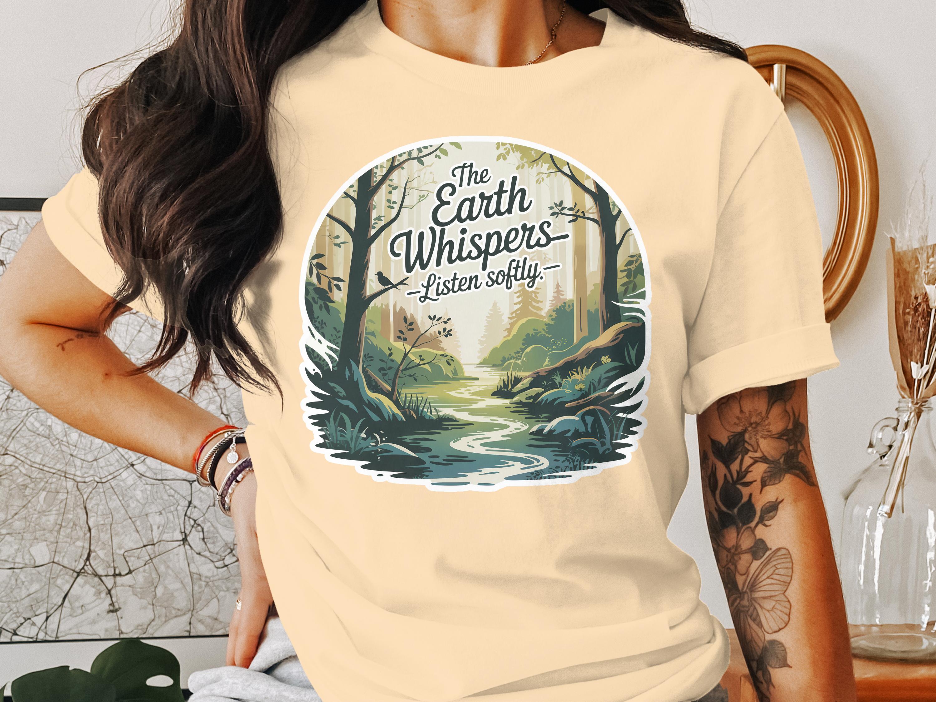 The Earth Whispers Listen Softly Scenic Print Shirt product