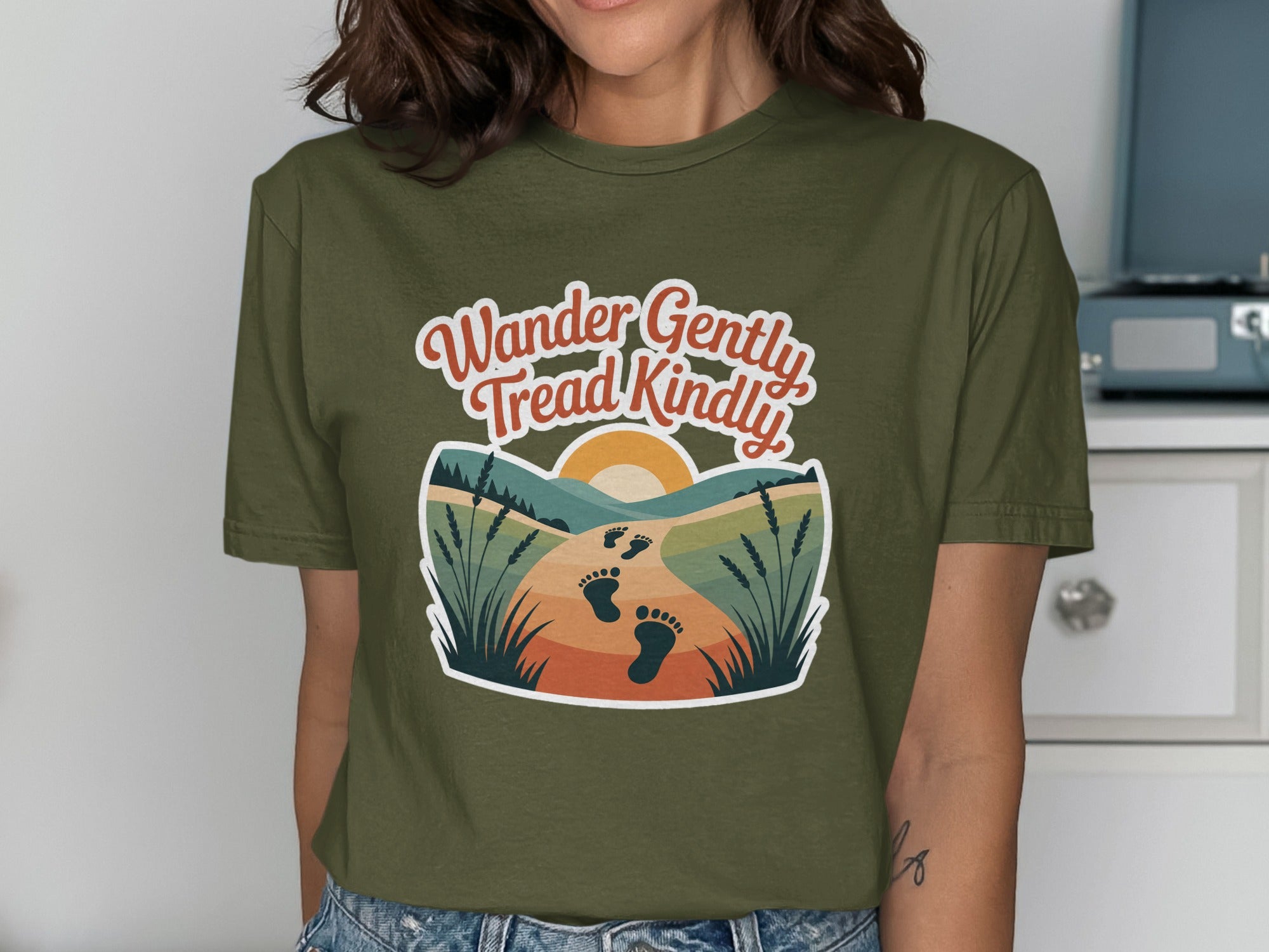 Wander Gently Tread Kindly Graphic Tee product