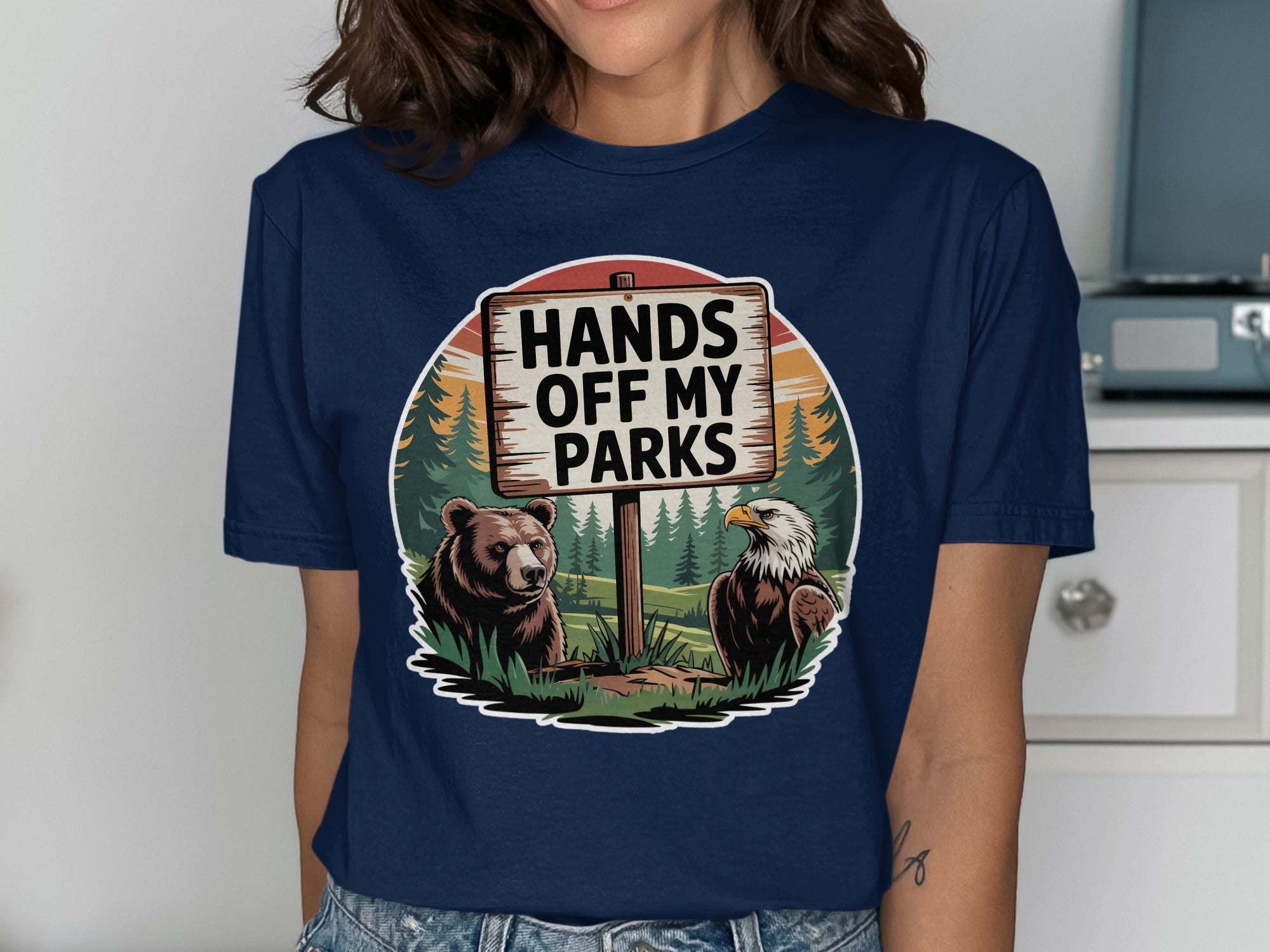 Hands Off My Parks Bear and Eagle T-shirt product